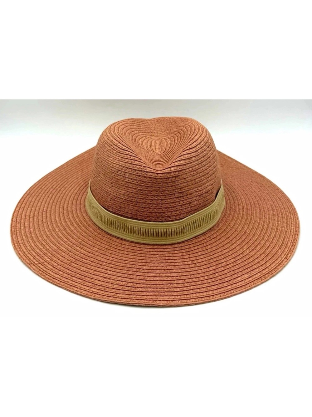 Madewell Women’s S/M Wide Brim Straw Fedora Sun Hat Dusty Rose Pink